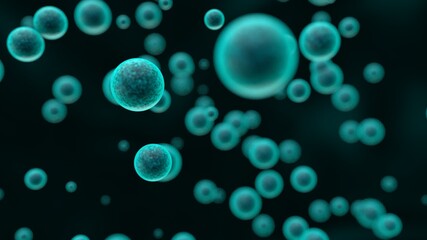 Dise&ntilde;o abstracto de gl&oacute;bulos, modelo 3d para presentaci&oacute;n de ciencia y salud. Ilustraci&oacute;n realista tridimensional. Medicina