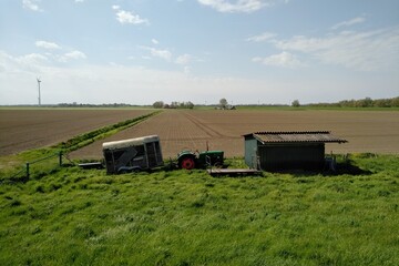 Fototapeta premium tractor in field