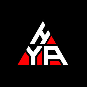 HYA triangle letter logo design with triangle shape. HYA triangle logo design monogram. HYA triangle vector logo template with red color. HYA triangular logo Simple, Elegant, and Luxurious Logo. HYA 