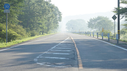 県立榛名公園（群馬県高崎市）、榛名湖メロディーライン（走ると音楽が聞こえる道路）、ゆうすげの道付近