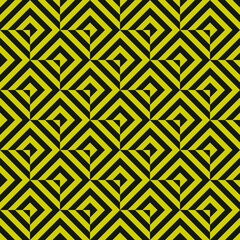 Caution tiles wallpaper. Vector seamless tiles in black and yellow optical colors.