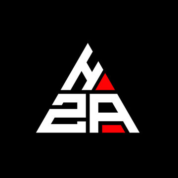 HZA triangle letter logo design with triangle shape. HZA triangle logo design monogram. HZA triangle vector logo template with red color. HZA triangular logo Simple, Elegant, and Luxurious Logo. HZA 