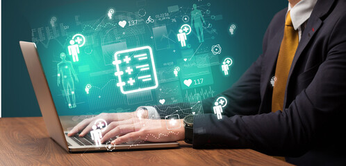 hand browsing on the internet for medical issues