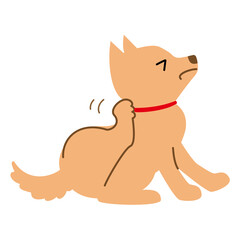 犬　健康　病気　かゆがる　ノミ　イラスト素材