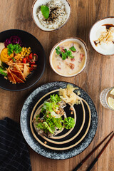 delicious asian dish on a plate close-up