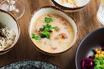 delicious asian dish on a plate close-up