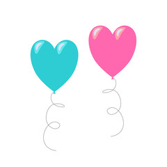 Fototapeta na wymiar Balloons heart. Vector illustration isolated on white background.