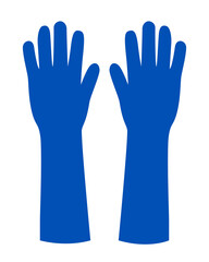 Blue Common Short Glove Template Vector on White Background