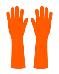 Orange Common Short Glove Template Vector on White Background