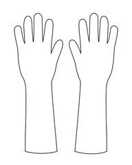 Obraz premium White Common Short Glove Template Vector