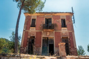 Abandoned and ruined house, with a terrifying atmosphere. 