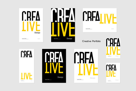 Creative. Word that is easy to read even if the font is customized. Minimal style cover with "creative" typography. Design for presentations, portfolio, banners, business. Vector, illustration.