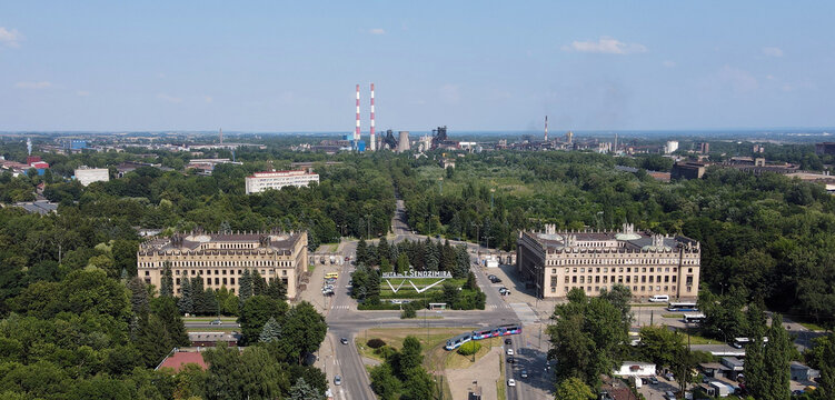 Brama gł&oacute;wna Huta im T. Sendzimira , Nowa Huta , kombinat metalurgiczny
