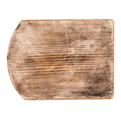 Isolated old wooden cutting board on a white background