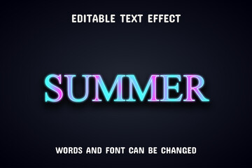 Summer text - neon text effect editable