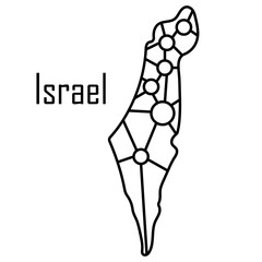 Israel map icon, vector illustration in black isolated on white background.