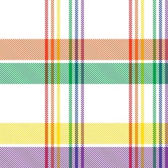 Rainbow Plaid Tartan Checkered Seamless Pattern