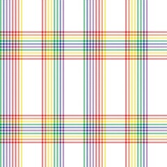 Rainbow Plaid Tartan Checkered Seamless Pattern