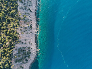 Natural landscape of summer Turkey beach on sea of blue and turquoise color