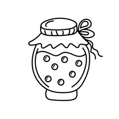 Jam jar in doodle style. 