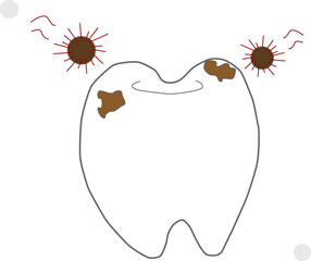 歯につく食べカスのイメージ