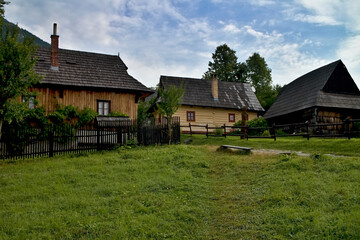 Vlkolinec, Slovakia: period settlement with original wooden houses with unique architecture.