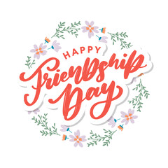 Happy Friendship Day greeting card. For poster, flyer, banner for website template, cards, posters, logo. Vector illustration.