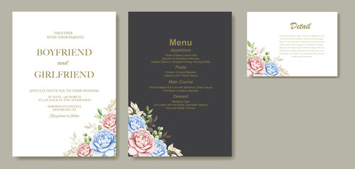 Summer banner with flower watercolor leaf