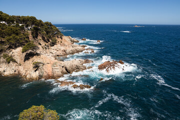 Rocky beach, seascape in Costa Brava, Spain
