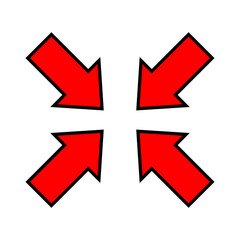 red arrow and diagonal arrow sign for map, arrow button for graphic game, arrow for direction