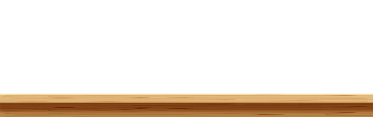 empty wood plank, plank table in front view, wooden desk, wood plank top on white for banner background, copy space