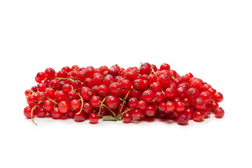 Tasty red currant isolated on white background.