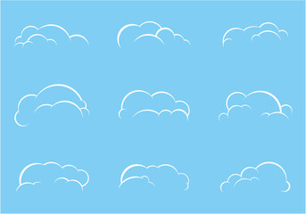 Set of cloud vector illustration