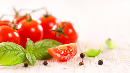 cherry tomato and fresh basil