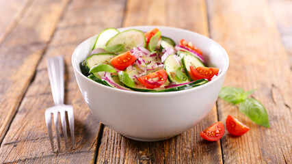 cucumber salad with cherry tomato and basil