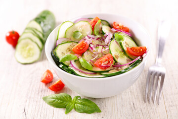 fresh cucumber salad in bowl