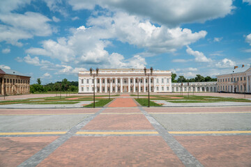 Summer view of Tulchin palace ansamble  located in Tulchin town, Podillya, Vinnytsa region, Ukraine,2021