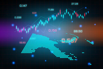 Stock market background or forex trading business graph chart for financial investment concept of Papua New Guinea map. business idea and technology innovation design.