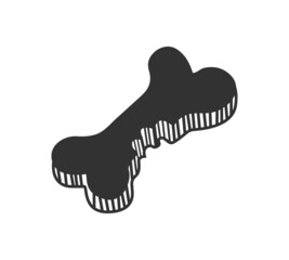 Dog food icon in sketch style. bone shaped canine biscuit