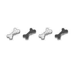 Dog food icon in sketch style. bone shaped canine biscuit