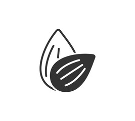 Almond icon. Nut vector illustration isolated on white background.