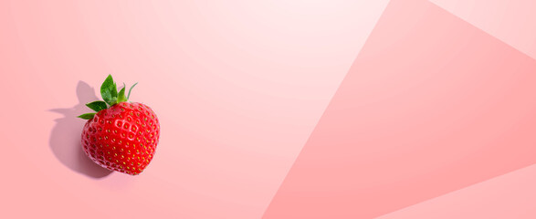 Fresh red strawberry overhead view