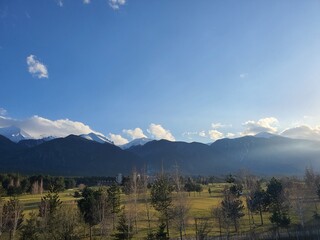 mountains in the morning