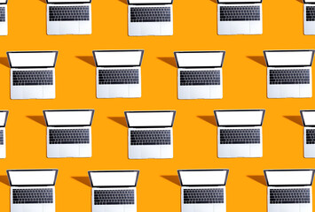 Many Laptop computers with shadow