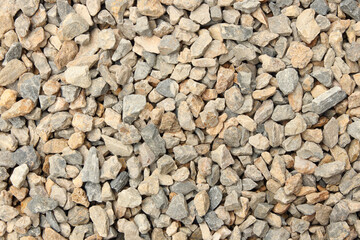 Close up of gravel in the garden, natural small stones texture for background and design art work.