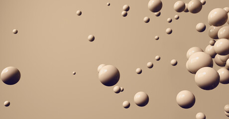 3D render of different size of spheres