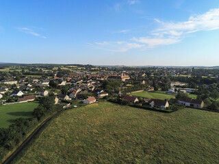 Village de Corbigny dans la Nièvre, vue aérienne, Bourgogne