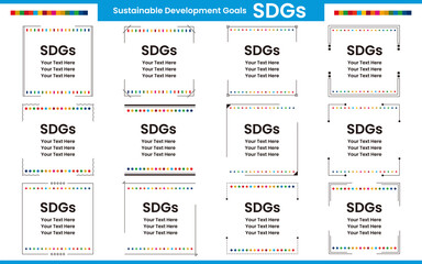 SDGsの17項目のカラーを使用したシンプルなフレーム（サンプル文字入り）