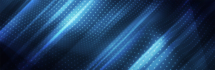 Futuristic blue background. 3d dot pattern. Technology vector illustration