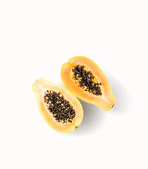 papaya isolated on white background